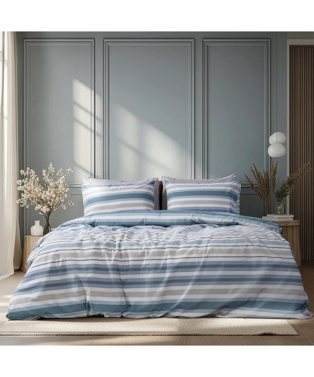 Beauty Home Σετ σεντόνια υπέρδιπλα Moments Art 12561 230x260 Σιέλ,Γκρι      