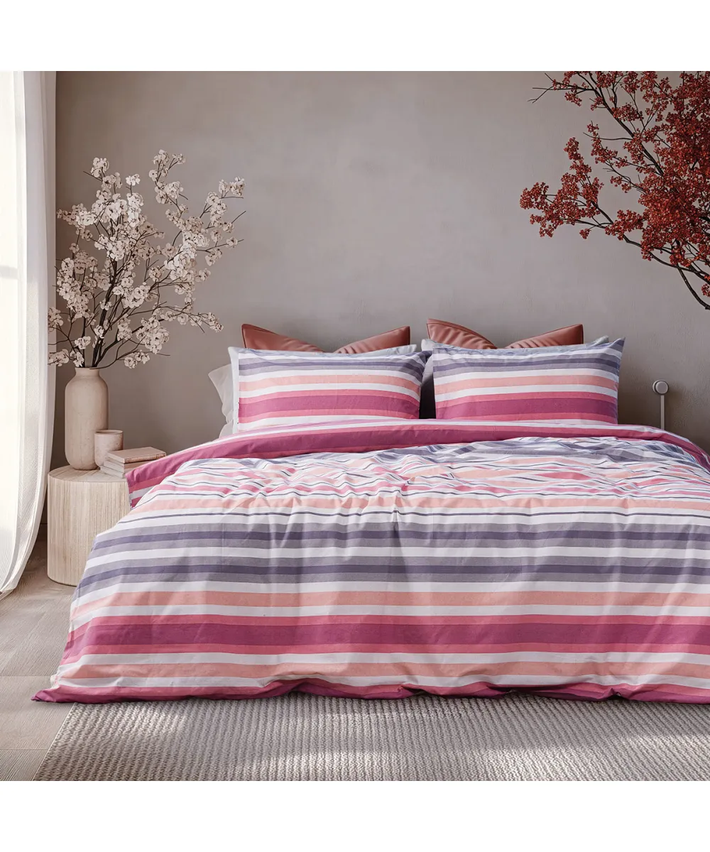 Beauty Home Σετ σεντόνια διπλά Moments Art 12562 200x260 Ροζ,Γκρι      