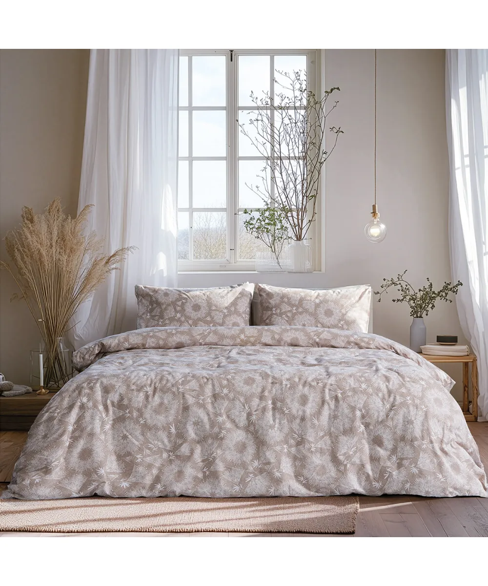 Beauty Home Σετ σεντόνια υπέρδιπλα με λάστιχο Moments Art 12568 165x200 30 Μπεζ      