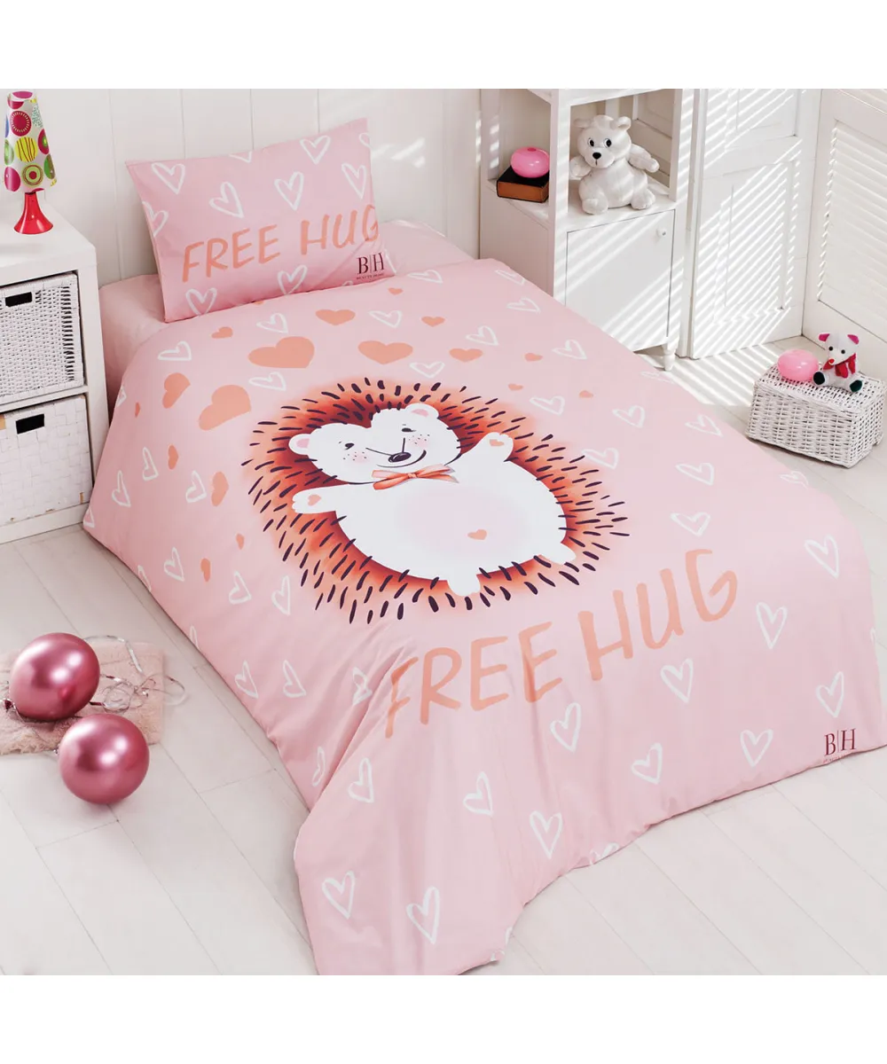 Σετ σεντόνια μονά Hug Art 6165  165x240 Σομόν   Beauty Home