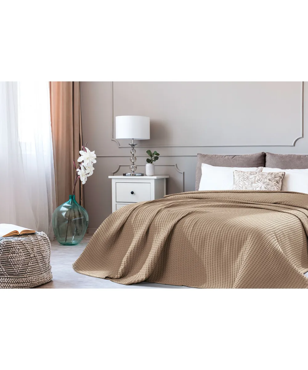 Πικέ κουβέρτα King size Waffle 240x260 Μπεζ Beauty Home Πικέ κουβέρτα King size Waffle 240x260 Μπεζ Beauty Home