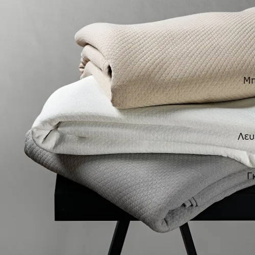 Πικέ κουβέρτα μονή Matelasse 170x280 Λευκό   Beauty Home