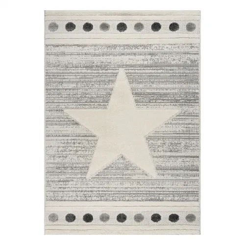Χαλί Loop Art 9559 133x190 Grey white Γκρι λευκό   Beauty Home