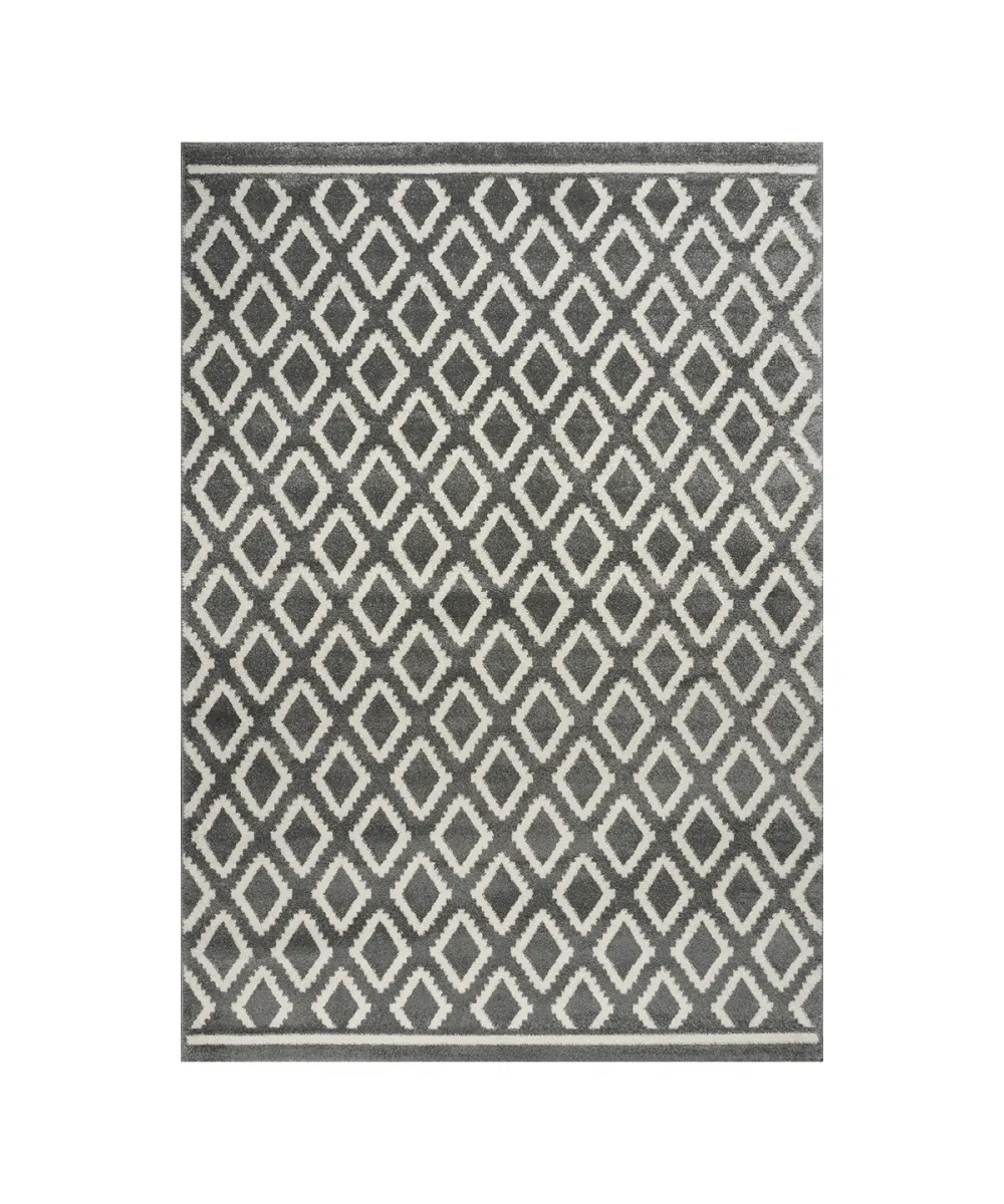 Χαλί Vibe Art 9576 133x190 Grey White Γκρι Λευκό   Beauty Home
