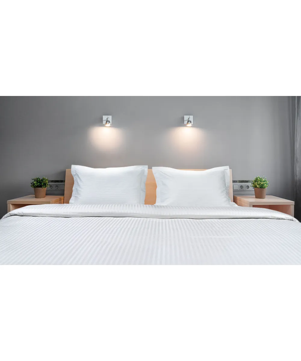 Σεντόνι ξενοδοχείου King Size Ribbon 230TC Satin Stripe Percal Pennie 70%  Cot - 30%  Pol 290x300   Beauty Home