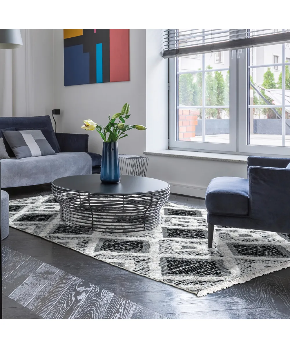 Χαλί βαμβακερό Morocotton 9240 150x220 Γκρι   Beauty Home
