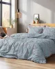 Beauty Home Σετ σεντόνια υπέρδιπλα Art 12211 Emerald 100%  Βαμβακοσατέν 300tc 240x270 Σιέλ      