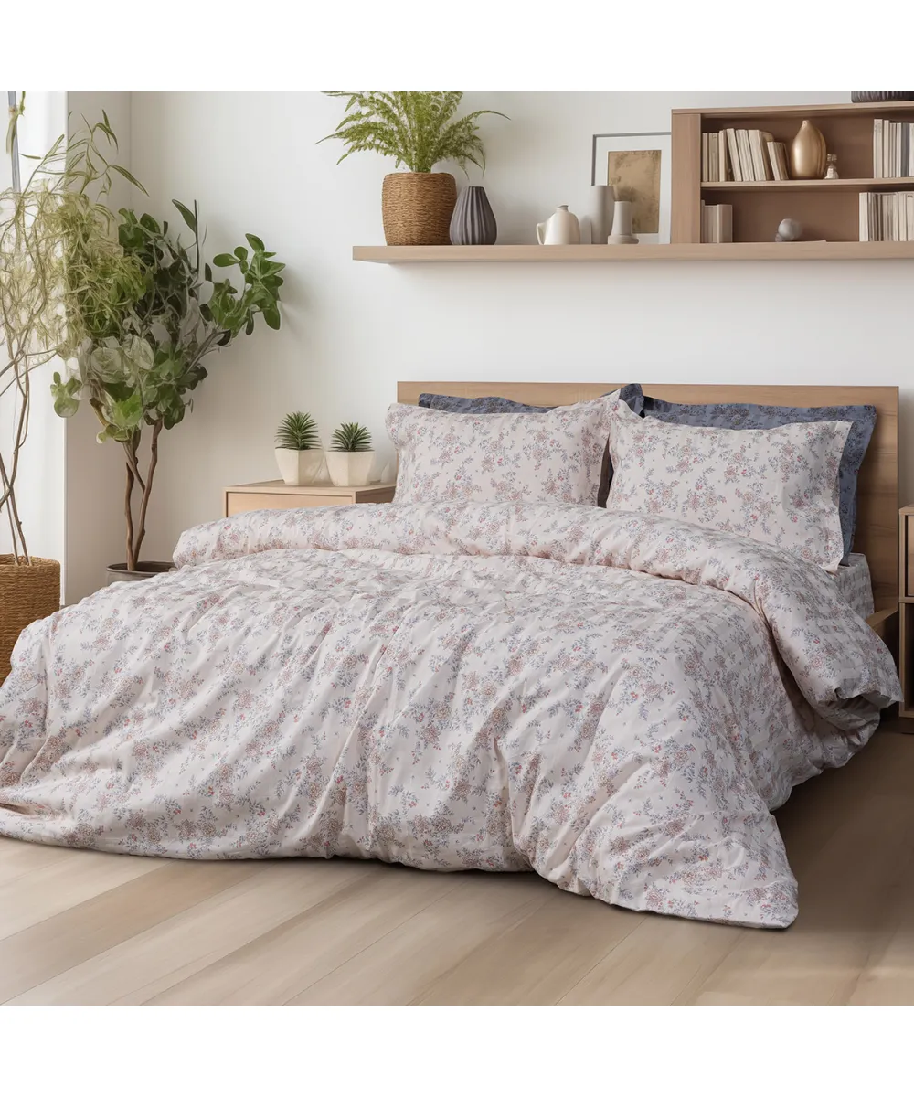 Beauty Home Σετ σεντόνια υπέρδιπλα Art 12213 Renata 100%  Βαμβακοσατέν 300tc 240x270 Μπεζ      