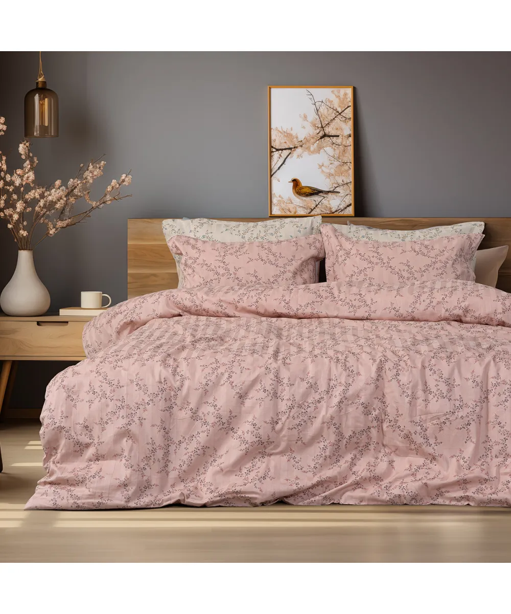 Beauty Home Σετ σεντόνια υπέρδιπλα Art 12214 Flora 100% Βαμβακοσατέν 300tc 240x270 Σομόν Beauty Home Σετ σεντόνια υπέρδιπλα Art 12214 Flora 100% Βαμβακοσατέν 300tc 240x270 Σομόν