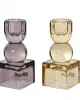 Beauty Home Γυάλινο κηροπήγιο 5 cm x 11cm  Γκρι    