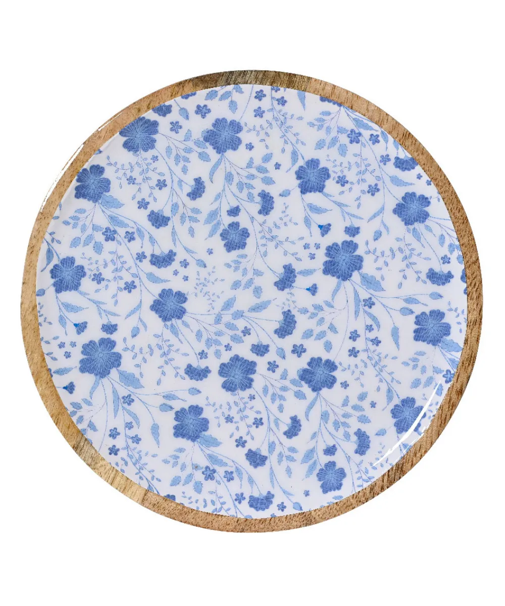 Beauty Home Δίσκος απο ξύλο Μάνγκο με Λουλούδια 30cm      