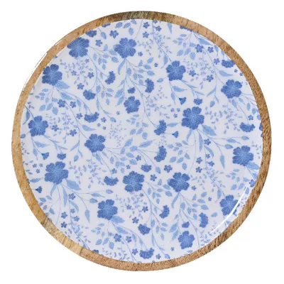 Beauty Home Δίσκος απο ξύλο Μάνγκο με Λουλούδια 20cm      