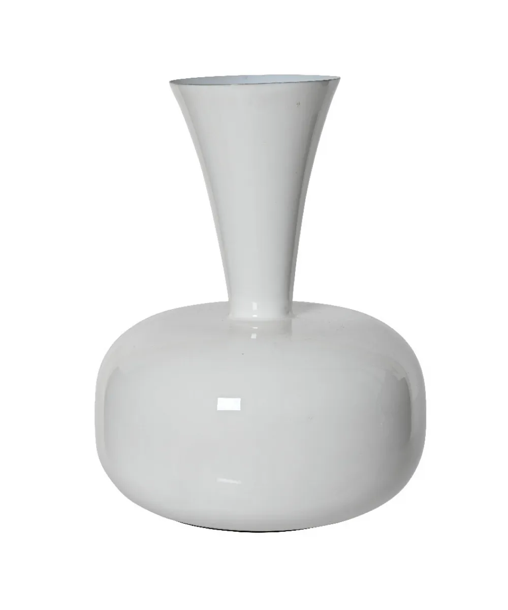 Beauty Home Μεταλλικό Βάζο Λευκό 17 x 23 CM Beauty Home Μεταλλικό Βάζο Λευκό 17 x 23 CM