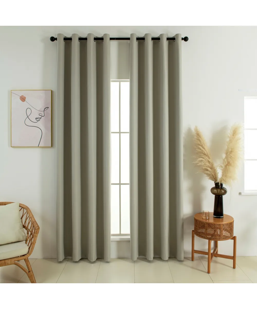 Beauty Home Κουρτίνα Full Blackout σκίασης με 8 κρίκους Soft Art 8391 Dark Beige-3 140x270 Σκούρο Μπεζ      