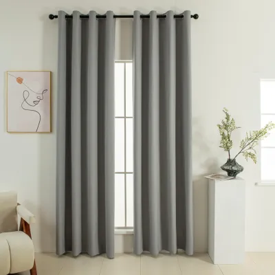 Beauty Home Κουρτίνα Full Blackout σκίασης με 8 κρίκους Soft Art 8391 Grey-11 140x270 Γκρι      