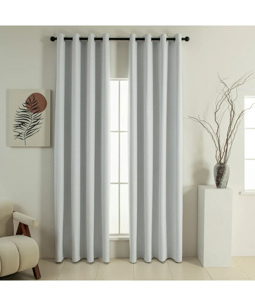 Beauty Home Κουρτίνα Full Blackout σκίασης με 8 κρίκους Soft Art 8391 Ice-Ecru 140x270 Πάγου      