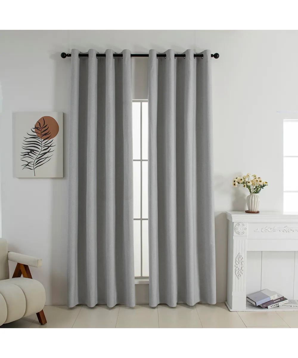 Beauty Home Κουρτίνα Full Blackout σκίασης με 8 κρίκους Elite Art 8392 Light Grey-Νο3 140x270 Ασημί      