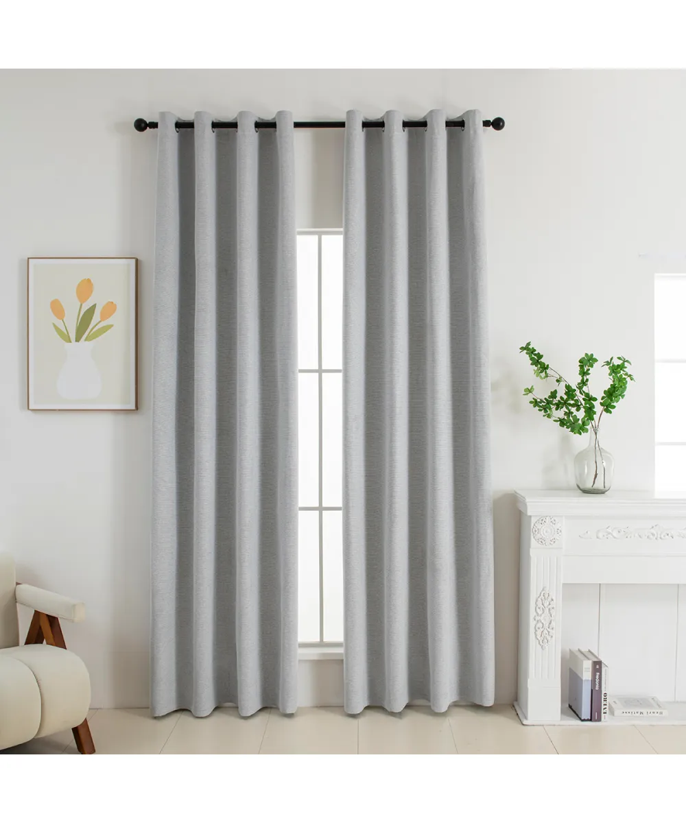 Beauty Home Κουρτίνα Full Blackout σκίασης με 8 κρίκους Elite Art 8392 Silver-Νο4 140x270 Γκρι      
