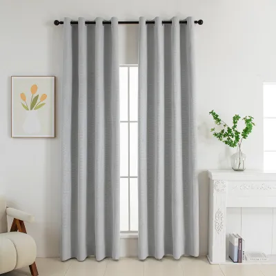 Beauty Home Κουρτίνα Full Blackout σκίασης με 8 κρίκους Elite Art 8392 Silver-Νο4 140x270 Γκρι      