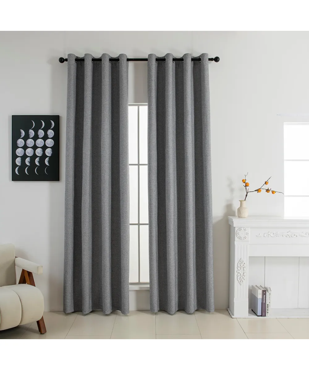 Beauty Home Κουρτίνα Full Blackout σκίασης με 8 κρίκους Elite Art 8392 Grey-Νο7 140x270 Σκούρο Γκρι      