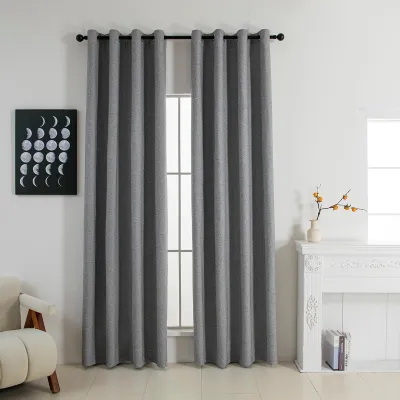 Beauty Home Κουρτίνα Full Blackout σκίασης με 8 κρίκους Elite Art 8392 Grey-Νο7 140x270 Σκούρο Γκρι      