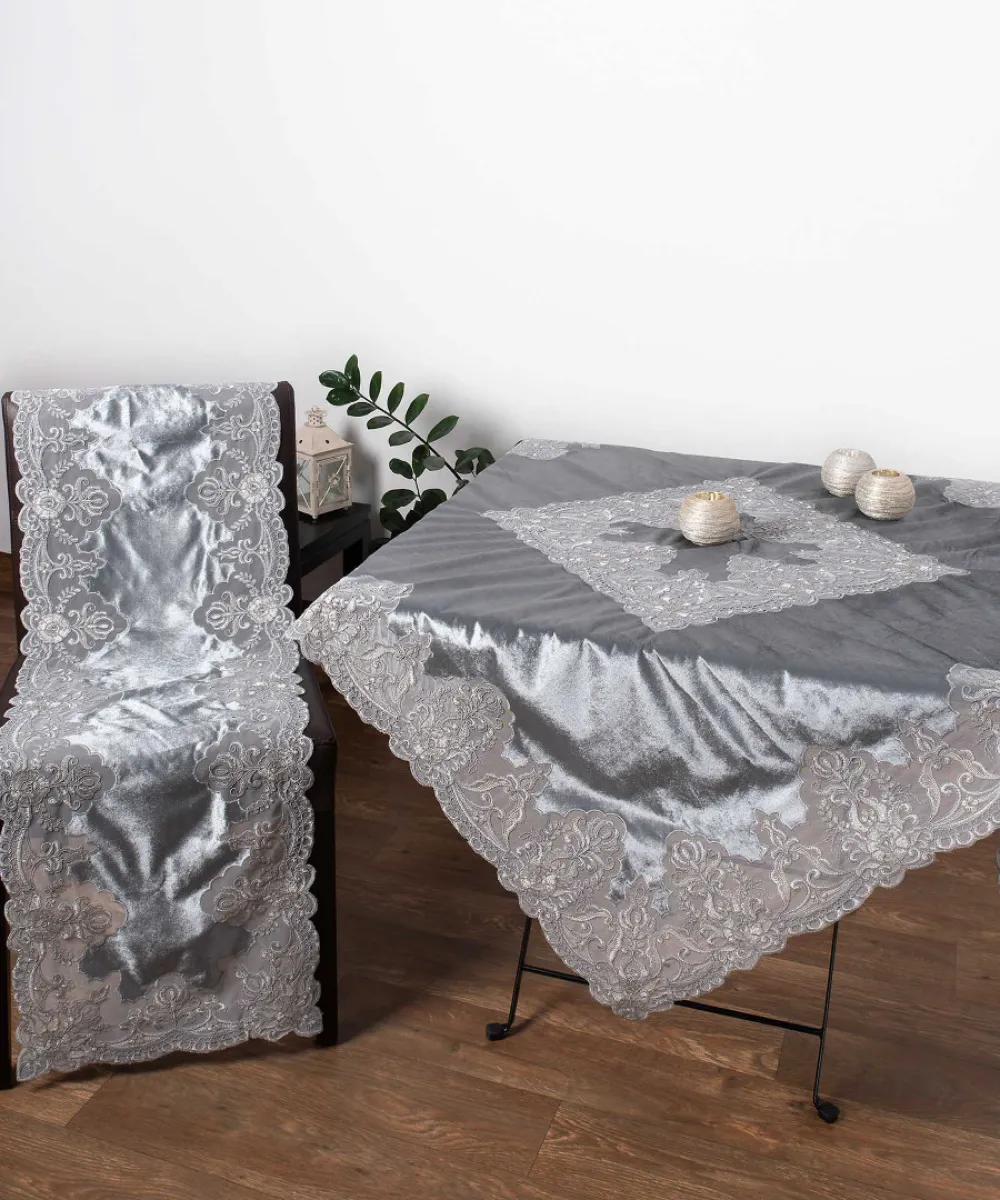 Καρέ (85cm X 85cm) YL169-14B VELVET ΓΚΡΙ Καρέ (85cm X 85cm) YL169-14B VELVET ΓΚΡΙ