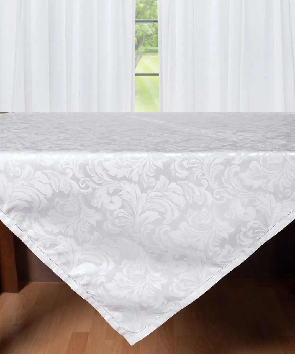 Ζακάρ τραπεζοκαρέ HLS017 (140cm x 140cm) λευκό Ζακάρ τραπεζοκαρέ HLS017 (140cm x 140cm) λευκό