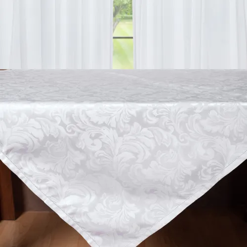 Ζακάρ τραπεζοκαρέ HLS017 (140cm x 140cm) λευκό