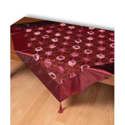 Τούλινο καρέ 264-17 (85cm x 85cm) μπορντώ 
