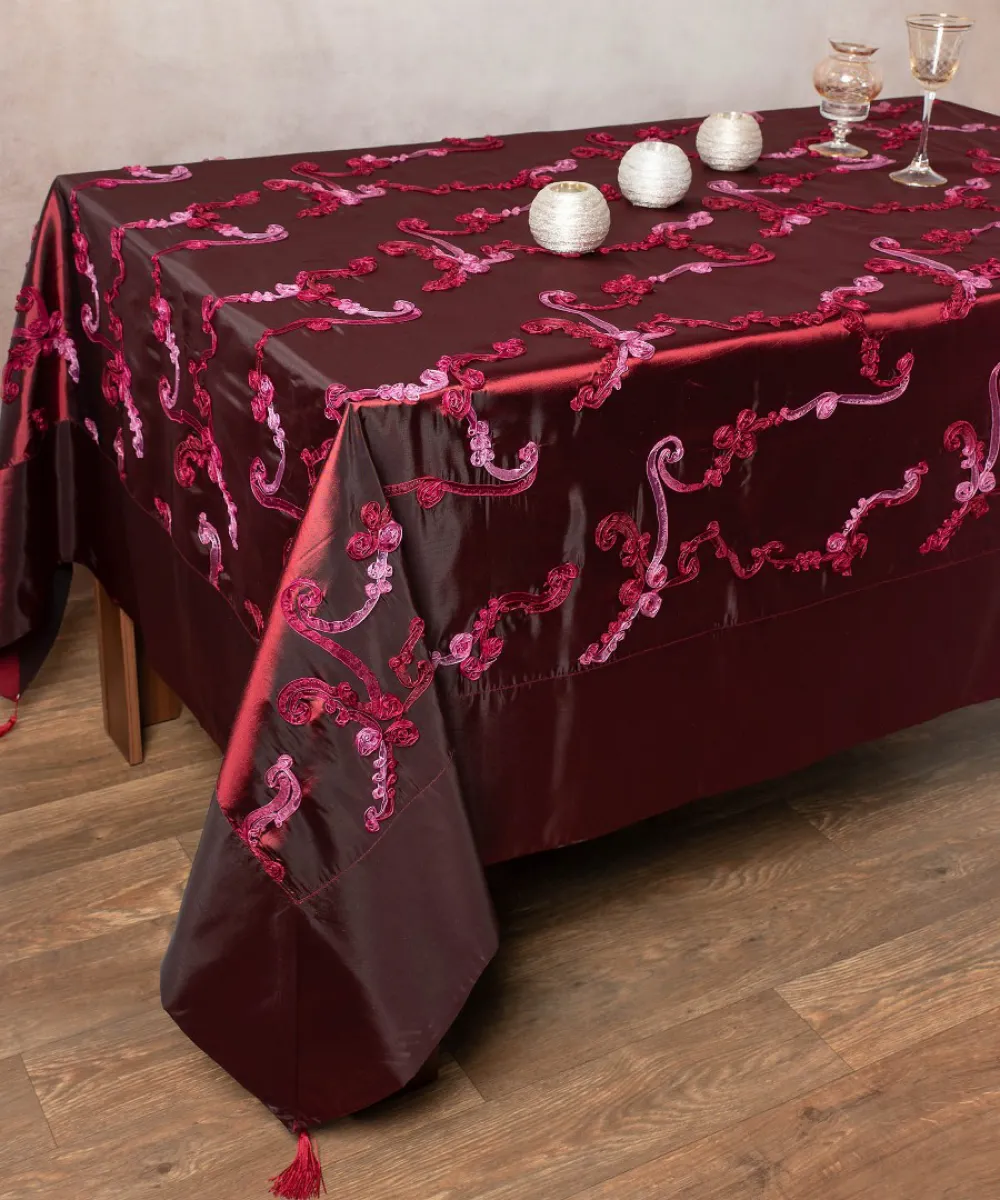 Σατέν Τραπεζομάντηλο ( 180cm x 220cm ) 6271 Μπορντώ Σατέν Τραπεζομάντηλο ( 180cm x 220cm ) 6271 Μπορντώ