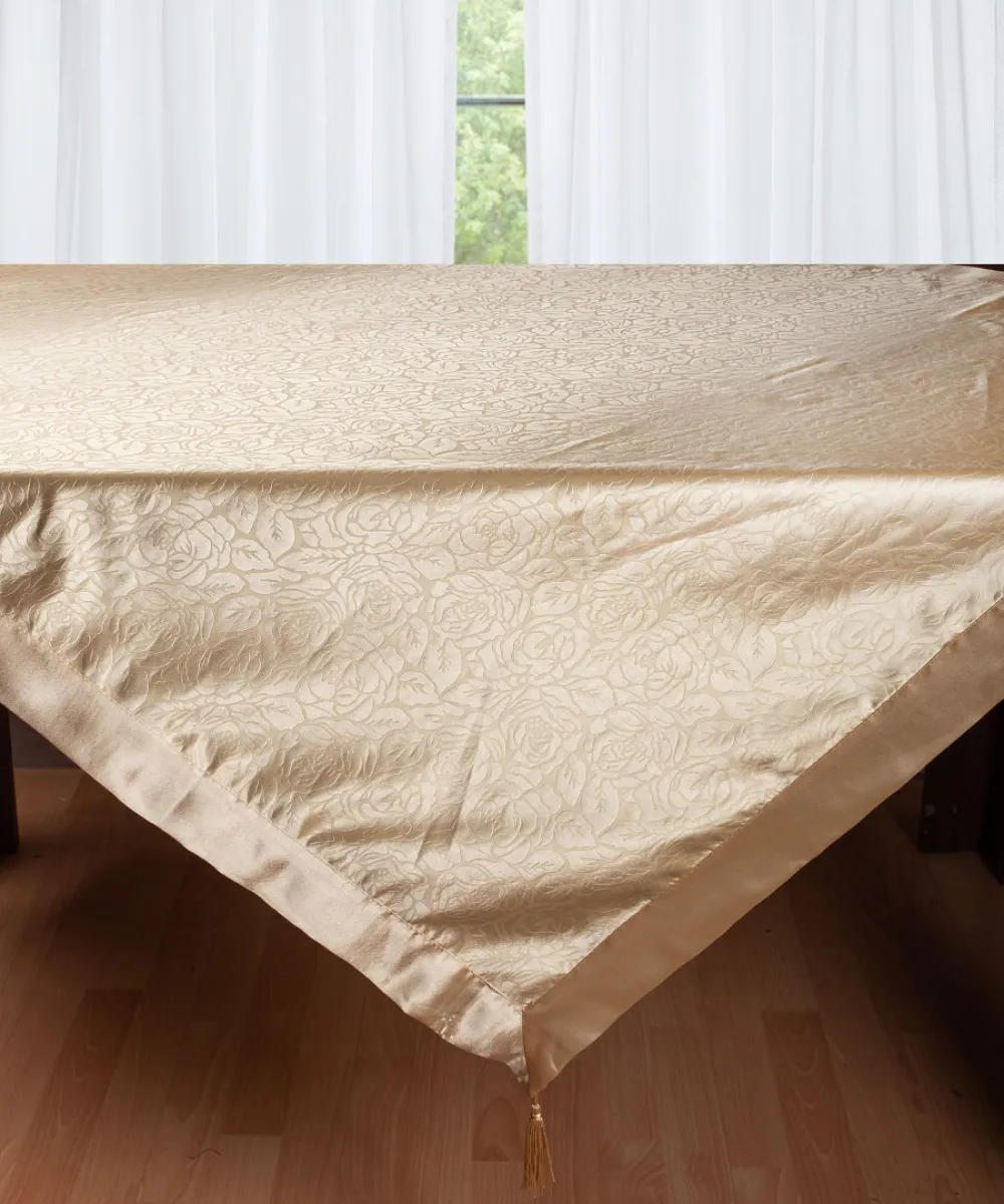 Σατέν τραπεζομάντηλο 2009 λουλούδι (160cm x 220cm) χρυσό Σατέν τραπεζομάντηλο 2009 λουλούδι (160cm x 220cm) χρυσό
