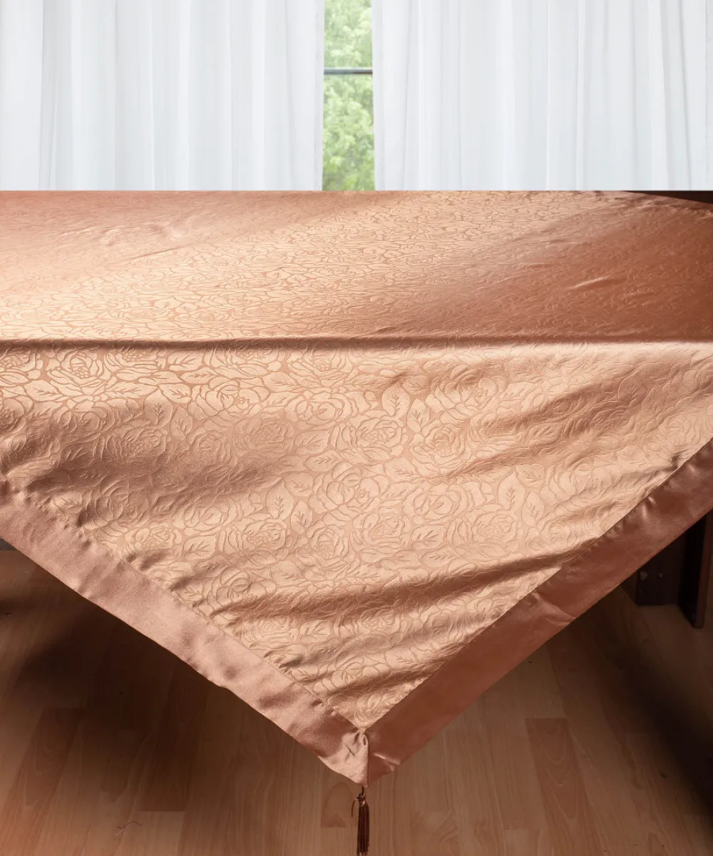 Σατέν τραπεζομάντηλο 2009 λουλούδι (160cm x 220cm) καφέ Σατέν τραπεζομάντηλο 2009 λουλούδι (160cm x 220cm) καφέ
