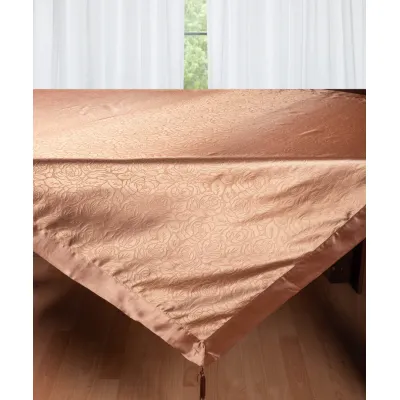 Σατέν τραπεζομάντηλο 2009 λουλούδι (160cm x 220cm) καφέ