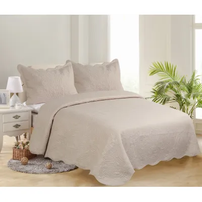 ΥΠΕΡΔΙΠΛΟ ΚΟΥΒΕΡΛΙ (220cm x 240cm   2 x 50cm x 70cm )SOLID CAMEL/CAMEL