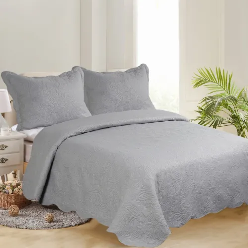 ΜΟΝΟ ΚΟΥΒΕΡΛΙ SOLID (160cm x 220cm   1 x 50cm x 70cm ) LIGHT GREY/ DARK GREY
