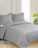 ΜΟΝΟ ΚΟΥΒΕΡΛΙ SOLID (160cm x 220cm   1 x 50cm x 70cm ) LIGHT GREY/ DARK GREY