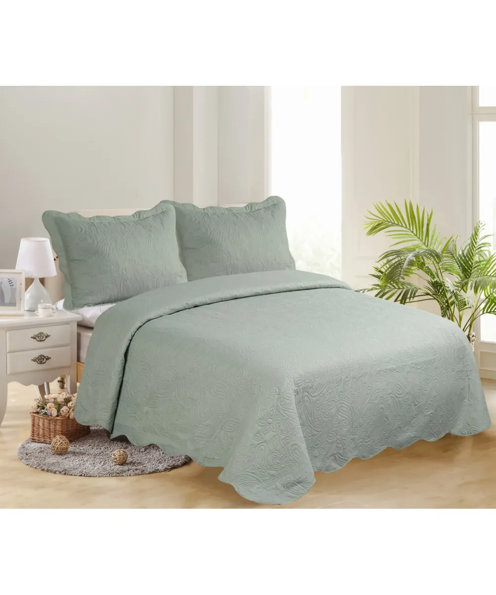 ΜΟΝΟ ΚΟΥΒΕΡΛΙ SOLID (160cm x 220cm   1 x 50cm x 70cm ) MINT/CREAM