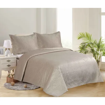 ΚΟΥΒΕΡΛΙ supersoft νταμάκι (220cm x 240cm   2 x 50cm x 70cm) camel