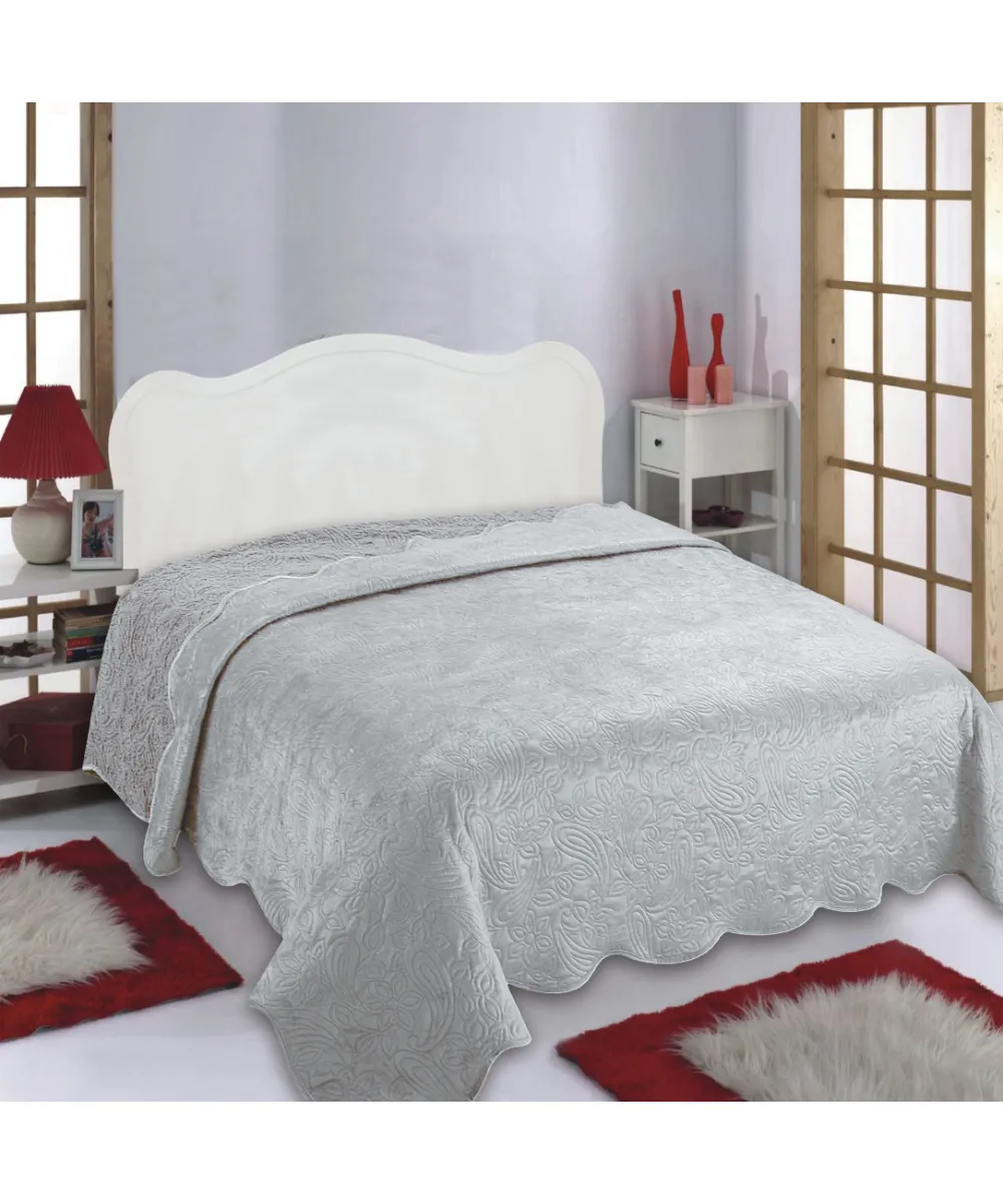 Κουβέρτα βελούδο με sherpa NX2211 (160cm x 220cm) light grey Κουβέρτα βελούδο με sherpa NX2211 (160cm x 220cm) light grey