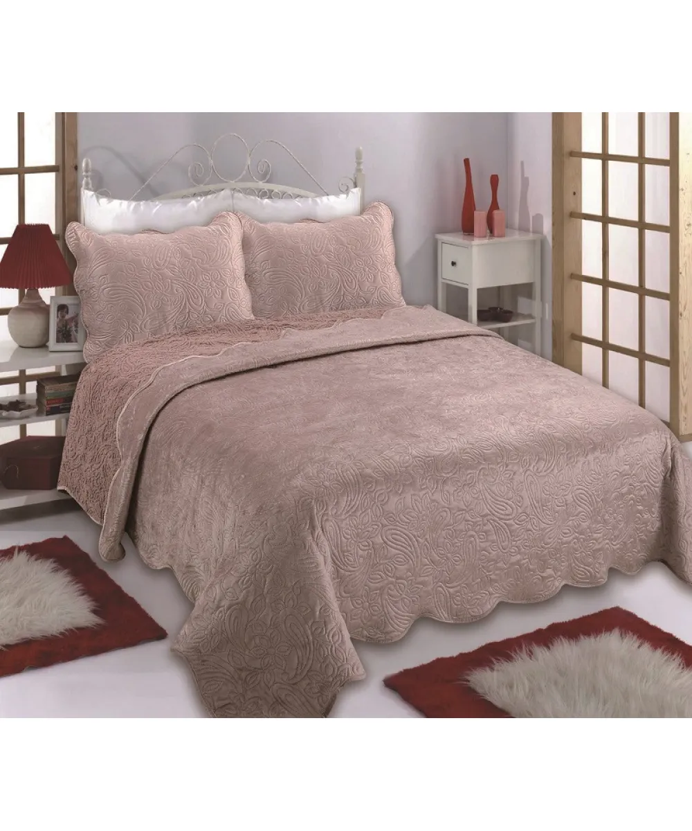 Κουβέρτα βελούδο με sherpa NX2211 (220cm x 240cm   2x50cm x 70cm) syklamen