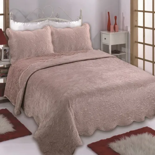 Κουβέρτα βελούδο με sherpa NX2211 (220cm x 240cm   2x50cm x 70cm) syklamen