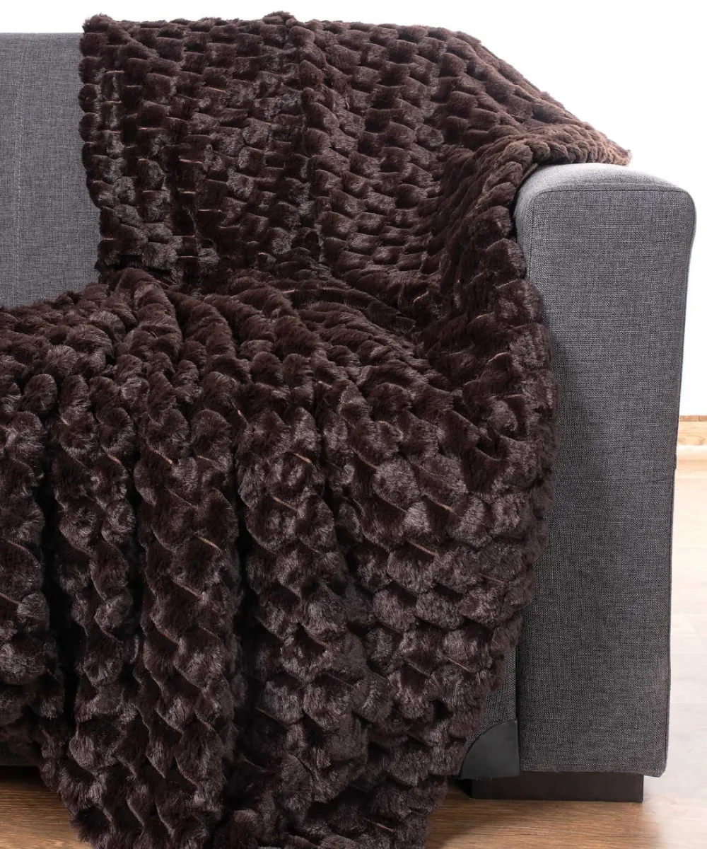 Διακοσμητικό γούνινο ριχτάρι mink (170cm x 220cm) καφέ Διακοσμητικό γούνινο ριχτάρι mink (170cm x 220cm) καφέ