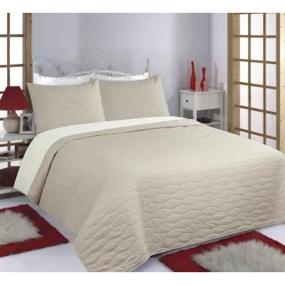 ΚΟΥΒΕΡΛΙ σετ (170cm x 240cm   1 x 50cm x 70cm) RUBY beige/ivory
