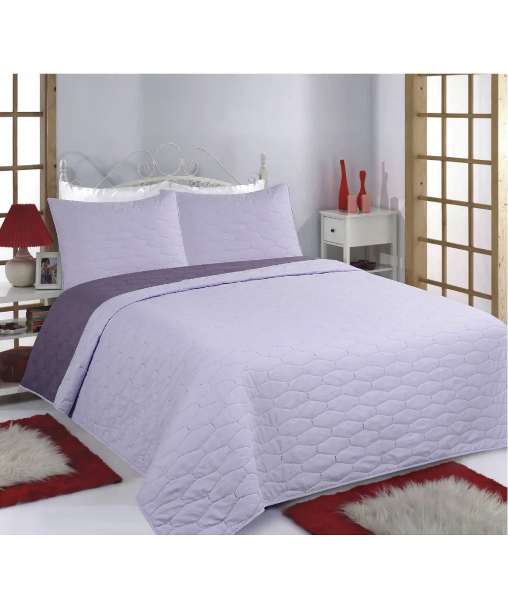 ΚΟΥΒΕΡΛΙ σετ (170cm x 240cm   1 x 50cm x 70cm) RUBY lila/purple