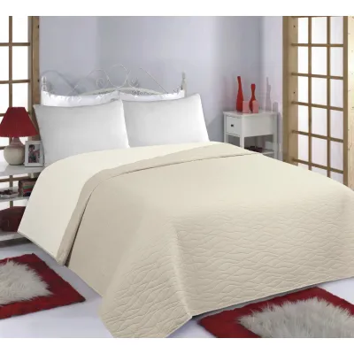 ΚΟΥΒΕΡΛΙ σετ (220cm x 240cm) WAVES beige/ivory