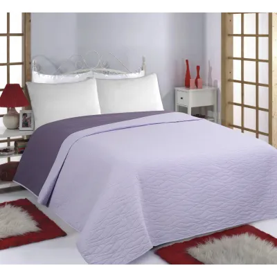 ΚΟΥΒΕΡΛΙ σετ (240cm x 260cm) WAVES lila/purple
