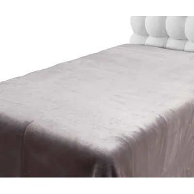 Βελουτέ κουβέρτες (160cm x 220cm) ανοιχτό γκρί