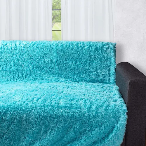 Διακοσμητικό μαλλιαρό ριχτάρι 5336 (145cm x 195cm) τυρκουάζ