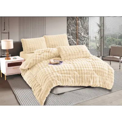 Κουβερτοπάπλωμα burble (220cm x 240cm  2 x 50cm x 70cm) cream