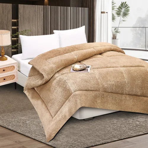 Κουβερτοπάπλωμα solid (160cm x 220cm) light brown
